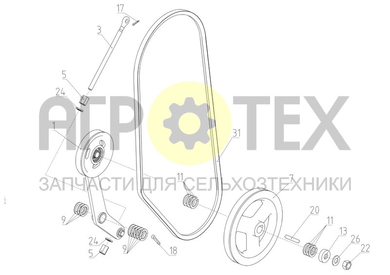 Привод устройства домолачивающего (161.29.50.260А) (№31 на схеме)